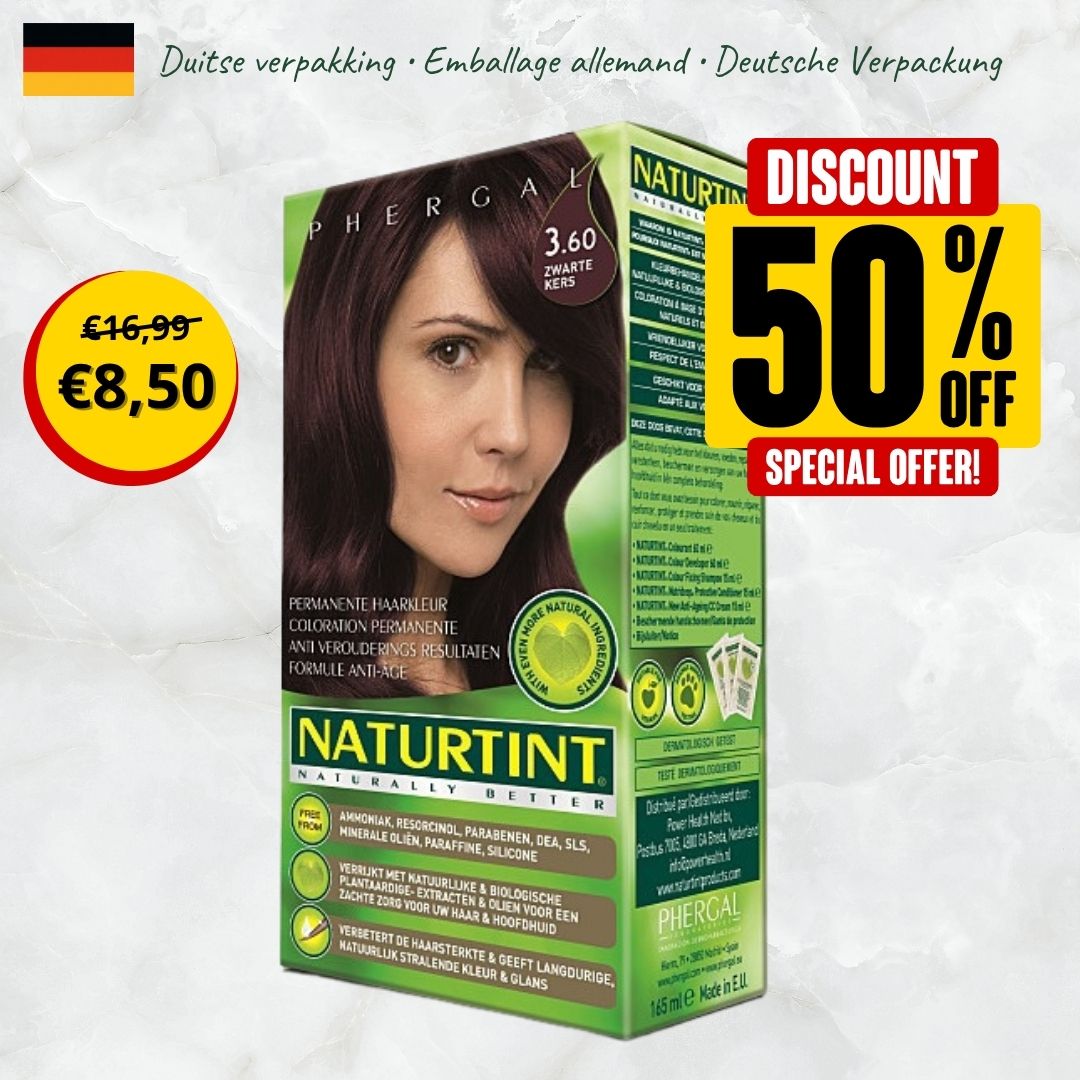 3.60 Zwarte Kers Naturtint Permanente Haarkleuring (Duitse verpakking)