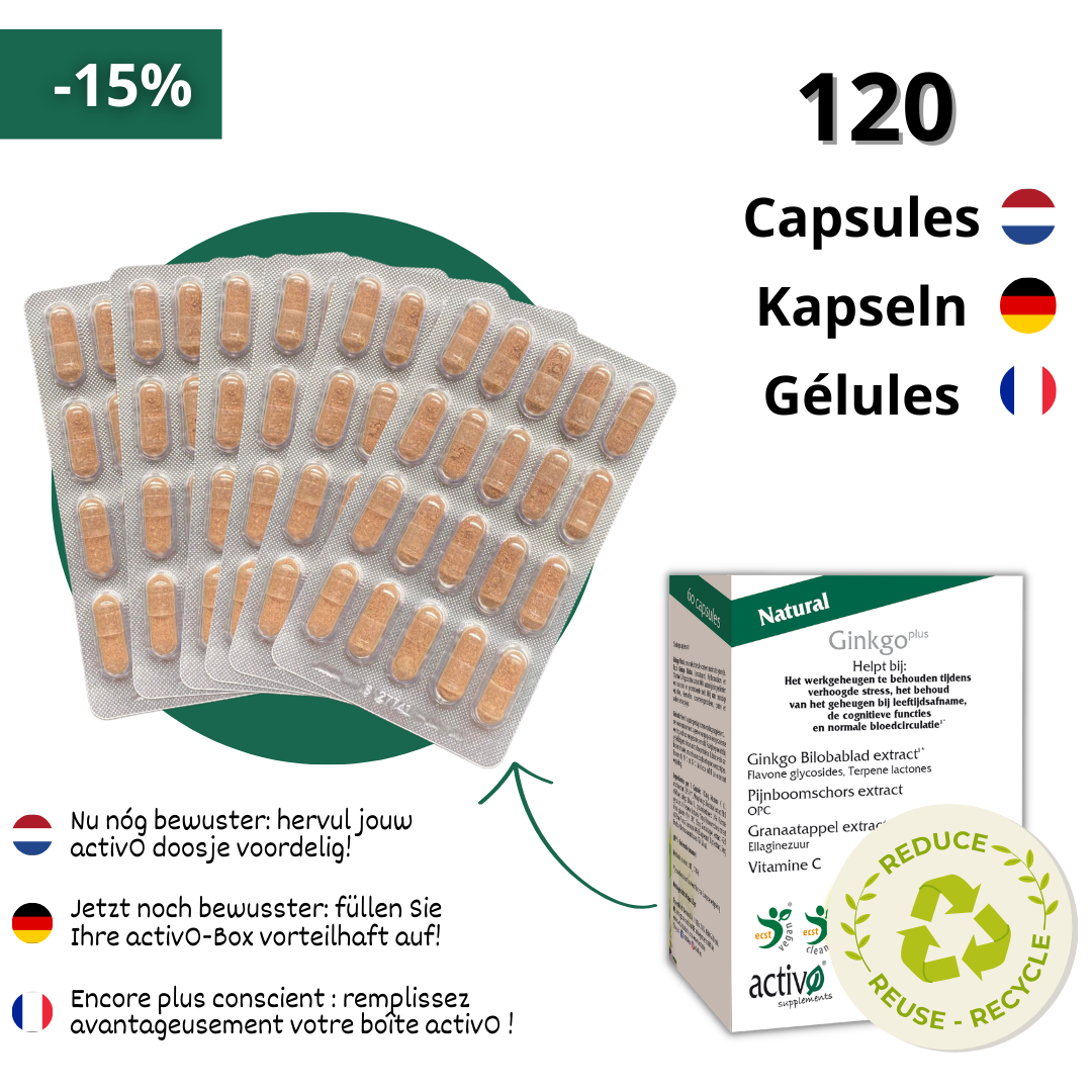 Navulling: 120 Capsules Ginkgo Plus