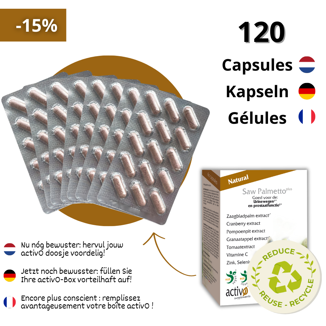 Navulling: 120 Capsules Saw Palmetto Plus