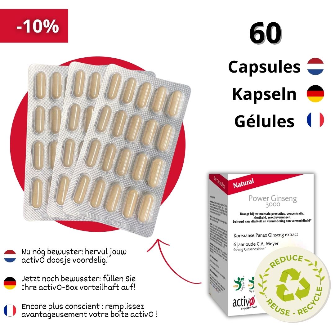 Navulling: 60 Capsules Power Ginseng 3000